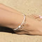 TseenYi Bracelet Cheville Boho En Perles Superposées Bracelet Cheville En Perles Superposées Bracelet Cheville En Perles Extensible Bracelet Cheville D'été Bijoux Chaîne Pour Femmes Et Filles(blanc)