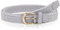 WHIPPY Stoffgürtel Stretchgürtel Elastik Flechtgürtel Geflochtener Elastischer Dehnbarer Gürtel für Damen Herren mit Goldschnalle Breite 2.5cm,grau,100cm