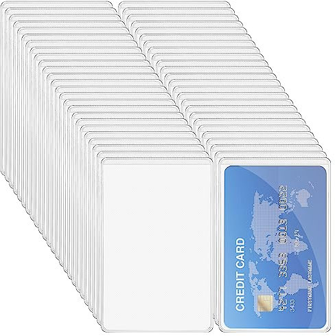Vicloon Ausweishülle Ausweishalter, 50pcs transparent Schutz- und Ausweishülle Kartenhülle gefrostet Namenschilder Karten Schutzhülle Kartenhalter ID Card Holder Wasser Kartenschutzhülle
