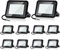 Daromigo Projecteur LED extérieur, d'éclairage extérieur 10 pièces 30W, Projecteur LED, 2550lm Projecteur LED extérieur, 6000K Blanc froid IP65 étanche Projecteur extérieur,pour cour,garage,couloir