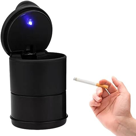 Cenicero del Coche, Cenicero de Automóvil, Cenicero para coche con Tapa, Cenicero Portátil para Coche, Universal para Coche Cenicero Automotriz, para Automóvil, Hogar, Oficina, 1PC, Negro