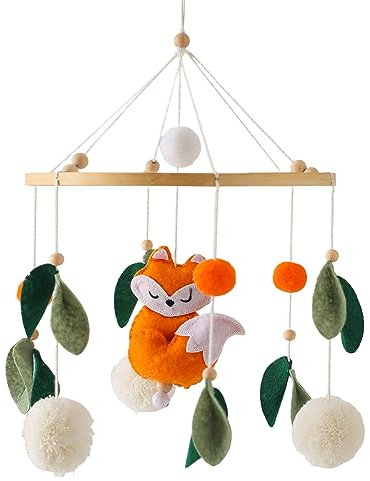 Tiere Baby Mobile aus Filz, Mobile Babybett Mobile Wickeltisch mit Safari Fuchs, H?ngende Bettglocke Baby Windspiel f¨¹r Babyzimmer Dekoration, Geschenk f¨¹r Neugeborenen (Fuchs)