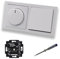 Busch Jäger 6523U-102 LED Drehdimmer Dimmer + Dimmerscheibe 6540-84-102 + Kreuzschalter 2000/7 US in Future Linear Studioweiß glänzend inklusive EBROM Phasenprüfer zur Montage der Geräte 6523 U – 102