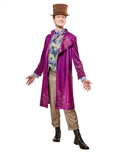 Rubies Herren Movie Deluxe Willy Wonka Kostüm mit Hut, wie abgebildet, Medium