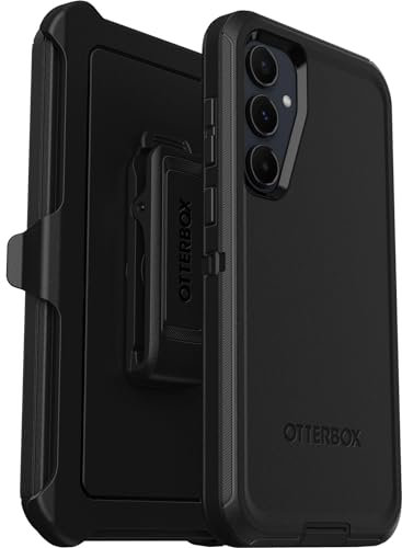OtterBox Defender Hülle für Samsung Galaxy A55 5G, stoßfest, sturzsicher, extrem robust, Schutzhülle, 5X mehr Stürze als nach Militärstandard, kompatibel mit kabellosem Aufladen, Schwarz