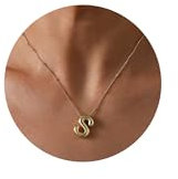 Halora Bubble Letter Necklace Gold Kette Mit Buchstaben Anhänger Halskette Damen Balloon Letter S Necklace Namenskette Buchstabenkette für Frauen