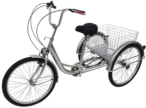 HANGKAI 24 Erwachsene Dreirad, Fahrrad 6 Geschwindigkeit, 3 Rad Fahrrad Erwachsene