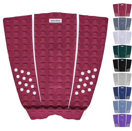 Modern Grips Surfboard Traction Pad 3-teilig (Dunkelrot Burgunderrot/Weiß)