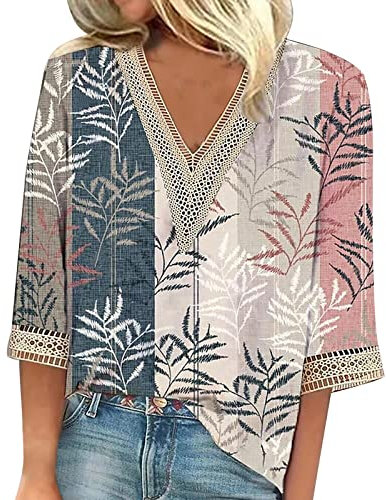 Chemise en Jean Femme - Tunique Grande Taille - Blouse Fluide Rose L Été
