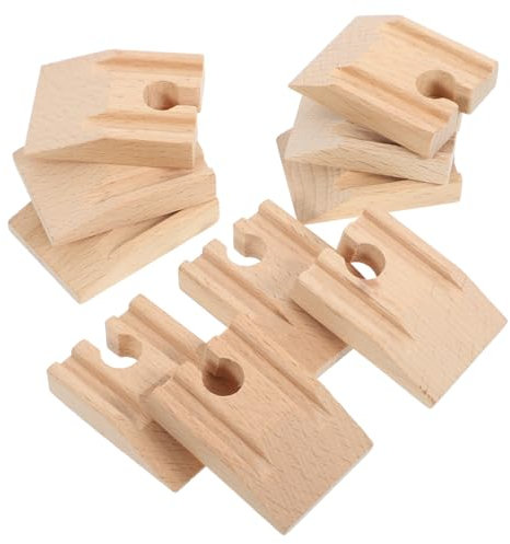 COSMEVIVI 10stücke Teiliges Holz-Eisenbahn Konkav Geformt Robustes Spieleisenbahn Zubehör Stabile Holzschienen Für Eisenbahnlandschaft Kompatibel Mit Gängigen Modelleisenbahnen