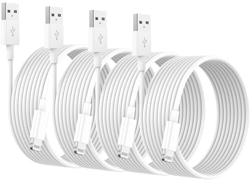 4Pack for iPhone Charger Cable 3M, Extra Long Lead 3 Meters for Apple MFi Certified, for Lightning to USB Cable Fast Charging for iPhone14/13/12/11/11ProMax/X/XS/XR/XS Max/8/7/6/5, for iPad