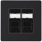 BG Evolve Matt Black Double 2 Gang RJ45 Data Socket Black Inserts PCDMBRJ452