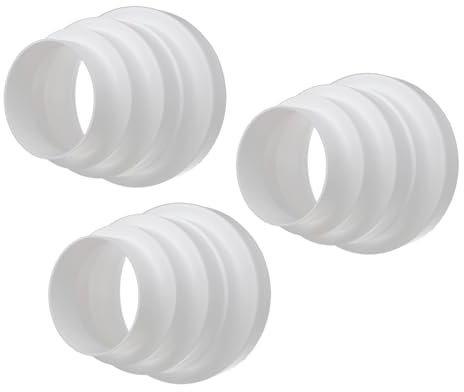 H&C VENT Universal Adapter zur Rohrreduzierung │3er-Packung │ Kunststoff Reduzierstück │ Rohr PVC Übergang Ø80-100 - 120-125 - 150mm │ Lüftungsrohr & Flexrohr │ Rohrventilator Trockner Klimaanlage