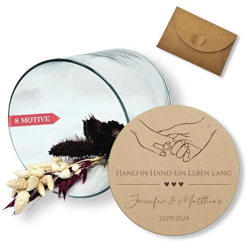 Personalisierte Vorratsgläser mit Deckel, Geldgeschenk Hochzeit, Hochzeitsgeschenk mit Gravur, Hochzeitsgeschenk personalisiert, Geldgeschenke zur Hochzeit, Geschenk zur Hochzeit (Design 5, 530ml)