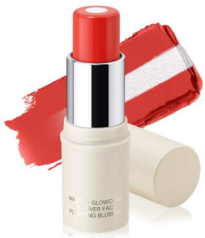 Boobeen Cream Blush Stick pour les Joues et les Lèvres, Fard à Joues Naturel, Doux et Facile à Estomper, Fard à Joues Rosé Longue Durée, Fard à Joues Multi-usages, éclat Modulable pour le Visage