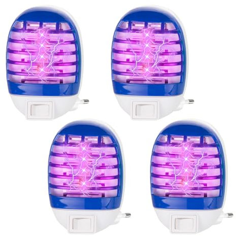 Lámpara Antimosquitos, 4PCS Mata Mosquitos Electrico, Lámpara Antimosquitos Electrico con LED UV, Mata Mosquitos Moscas Lámpara, Trampa de Insectos para Interior Comedor, Cocina, Dormitorio