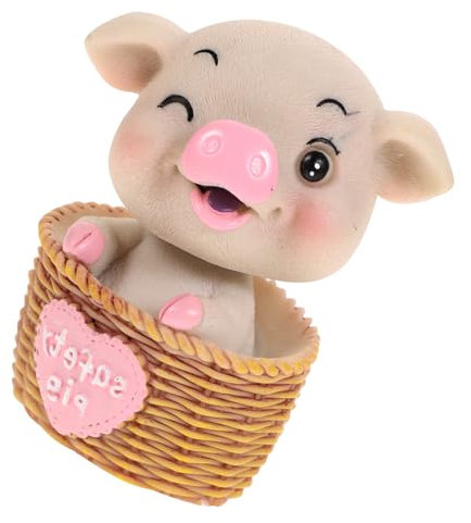 ibasenice Schwein Spielzeug Wackelkopf Cartoon Figur Nickend Auto Armaturenbrett Ornament Dekoration Anhänger Kreativ Farbe Zufällig