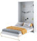 Friderik Concept PRO 1 CP-02 Wandklappbett Vertikal Schrankbett mit LED und Presto-Matratze, 120x200 cm (Weiß Hochglanz)