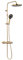 SCHÖNER WOHNEN Système de douche GLAIA avec thermostat, 3 types de jet, or mat, robinetterie de douche set complet avec douche à effet pluie h. 118.5 cm, diamètre pommeau de douche 25.5 cm