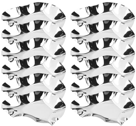 Ciotole per ostriche in acciaio inox, ciotole per ostriche da cucina - Oyster Platter Baking Shell in acciaio inox - Piatti impilabili in metallo da cucina, set di 12 vassoi da portata, per