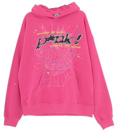 Sybnwnwm Punk Felpa con cappuccio da uomo Spider Web Blast Print Felpa retrò Y2K Grunge felpe con cappuccio gotico Streetwear Pullover