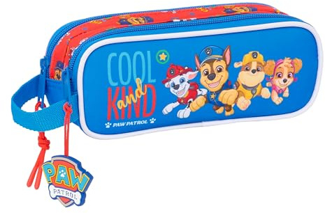 Safta Paw Patrol Cool - Portatodo Doble Niño, Estuche Infantil, Estuche Niño, Ideal para Niños en Edad Escolar, Cómodo y Versátil, Calidad y Resistencia, 21x6x8 cm