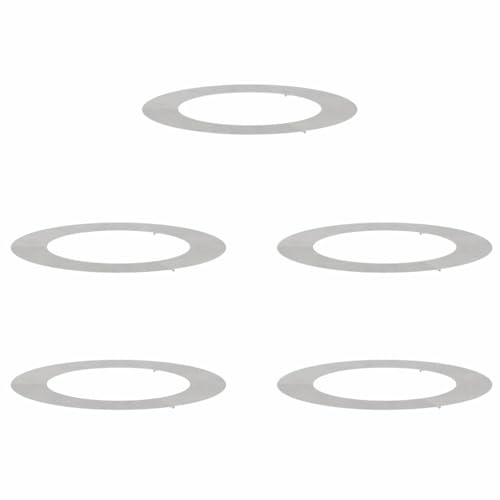 vidaXL geeignet für Flache Baumringe 5 pcs Silber Ø60 / 90 cm Edelstahl, Garten & Terrasse, moderner Baum-Schutz, wetterfestes Outdoor-Dekor, Landschaftsgestaltung, Zubehör für den Garten