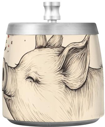 Art Teetasse Schwein Home Aschenbecher mit Deckel für Zuhause Indoor Auto Büro rauchfreie dekorative Aschenbecher Sets für Home Office Dekor