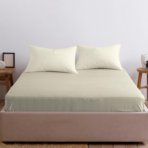 Home Sweet Home UK 40cm Fitted Bed Sheets Double - Super Soft Double Fitted Bedsheet Brushed Microfibre Anti Wrinkle Breathable & Fade Resistant Fitted Sheet