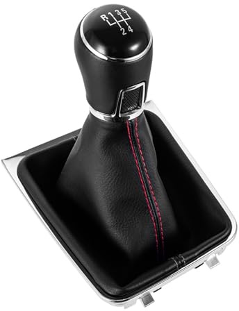 Schaltsack Für Golf 7 MK7 2013-2018 Autohebel-Staubschutzabdeckung Handbuch 5 6-Gang-Innenraum-Ersatzteil Leder-Schaltknauf Schaltknauf Abdeckung(5 Speed Suit)