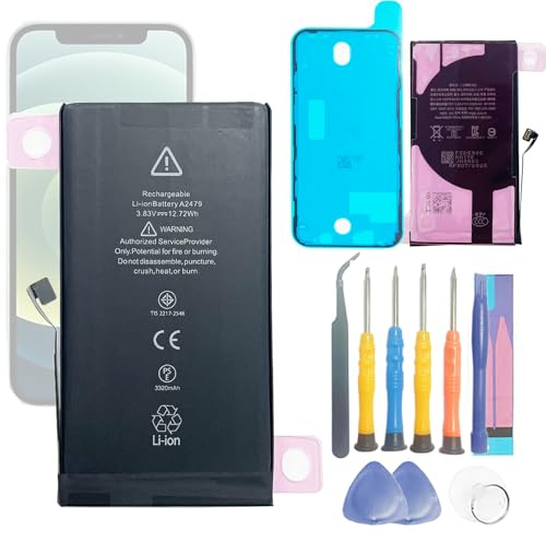 Batteria di ricambio Aousavo Phone12/12Pro A2479, compatibile con iPhone12/12Pro A2172 A2402 A2403 A2404 A2341 A2406 A2407 A2408