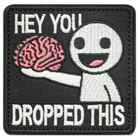 Lustiger Klett Patch,  Hey You Dropped This  - Fun Patch Aufnäher | Patches Klett 7.2 * 7.2 CM, Stickerei Aufnäher, Patch mit Klettrückseite für Kleidung, Caps, Westen, Taschen