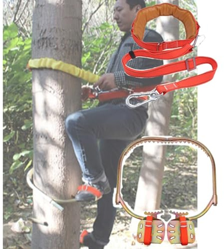 SJASD baumklettern Spike steigeisen Steigeisenschuhe Für Baumklettern, rutschfeste Fußschnalle für Elektriker Am Holzmast, 350 400 450 500 550 600 Mm Durchmesser,Stahl-Steigeisen,Model 300