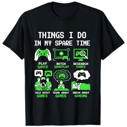 Funny Gamer for Kids Boys Men Things I Do in My Spare Time T-Shirt