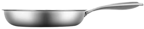 Garneck Padella Antiaderente Nido d Ape in Acciaio Inox Padella da Cucina per Frittura Uniforme Resistente e Facile da Pulire Adatta Fornelli Induzione e Barbecue