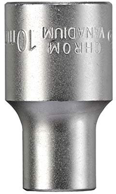 kwb 10 mm Kraft-Steckschlüssel-Einsatz aus CV-Stahl (Antrieb: 1/2 Zoll Innenvierkant, Wellenprofil, Ecken gerundet, Schonung der Kanten, matt verchromt)