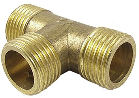 Brass T Shape Water Fuel Pipe Male Tee Adapter Connector 3/4 inch Thread