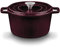 CASTEY - Cacerola Alta de Hierro, 20 cm, Color Burdeos, Cazo Indeformable, Resistente a las Altas Temperaturas, Tapadera con Sistema de Humidificación, Pomo de Acero Inoxidable