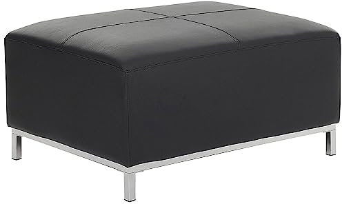 Beliani Ottomane mit Schlichter Eleganz Leder schwarz Oslo