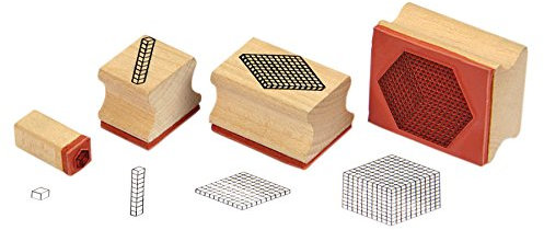 Betzold - Zehnerbasis-Stempel, Set mit 4 Stück - Mathematik Lernstempel Kinder