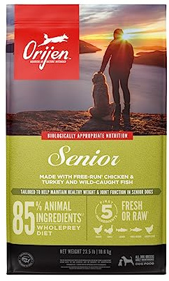 ORIJEN Grain Free WHOLEPREY Dry Dog Food Senior Recipe 23.5lb Bag