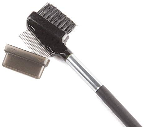 Beauty7 Brosse a Cils de Luxe et Peigne a Sourcils 2 en 1 Dent en Acier Dual-Comb Extension Eyebrow Eyelash Outil de Maquillage Cosmetique 1PCS