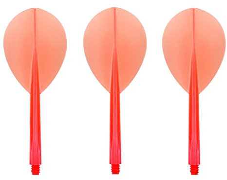 Darts Corner Condor Integrierter Flight & Stem – Zero Stress – Tropfen – langes, klares Rot – 1 Set (3)