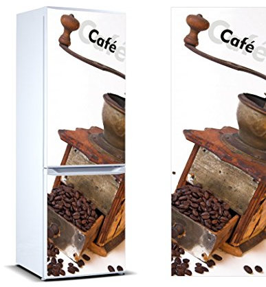 Pegatinas Vinilo para Frigorífico Molinillo de café | Varias Medidas 185 x 70 cm | Adhesivo Resistente y de Fácil Aplicación | Pegatina Adhesiva Decorativa de Diseño Elegante