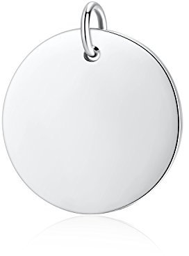 SILBERTALE Kettenanhänger Sterling Silber 925 Anhänger Rund Gravurschmuck Damen Herren 20mm Durchmesser