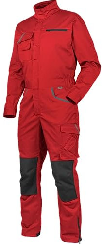 WÜRTH MODYF Overall Stretch X - professioneller Arbeitsoverall für Herren - Overall mit Knieschutztaschen - in der Größe L in Rot