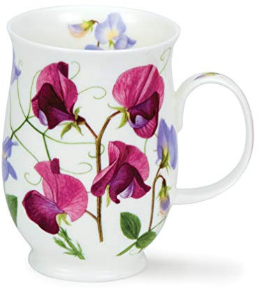 Dunoon Bone China Sweet Peas Mug, 310.0 milliliters, Pink - Made in England