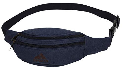 Betz Doggy Bag Bauchtasche Gürteltasche Hüfttasche Bikertasche Reisen Wandern Sports aus Canvas Farbe blau