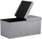 Casaria® Sitzbank mit Stauraum Faltbar Grau 80x40x40cm Gepolstert Deckel Leinen - Optik Schlafzimmer Wohnzimmer Flur Sitztruhe Truhenbank Polsterbank