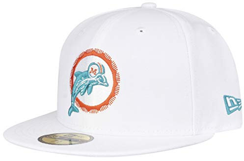 New Era 59Fifty Cap - NFL Retro Miami Dolphins weiß - 7 7/8